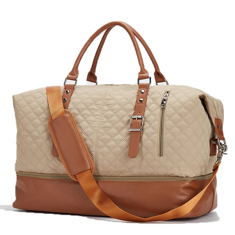 Women’s Weekender Bag – Large Canvas Overnight Travel Duffel, Carry-On Shoulder Tote for Business, Gym & Holidays