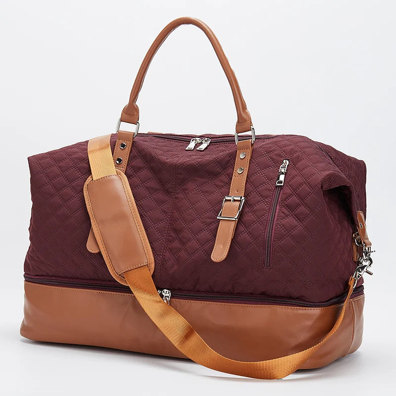 Women’s Weekender Bag – Large Canvas Overnight Travel Duffel, Carry-On Shoulder Tote for Business, Gym & Holidays