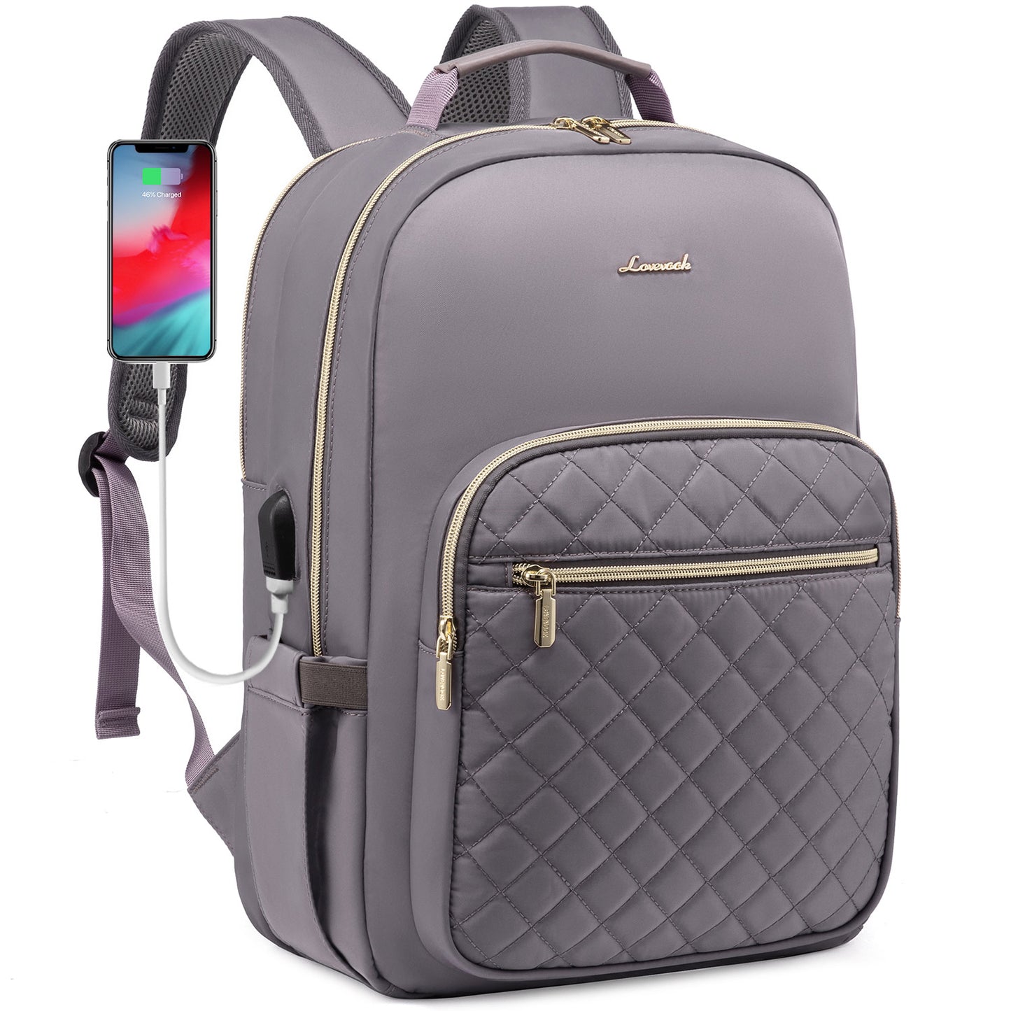 LOVEVOOK 15,6 Zoll Laptop-Rucksack für Damen – Stilvolle gesteppte Business- und Arbeitstasche