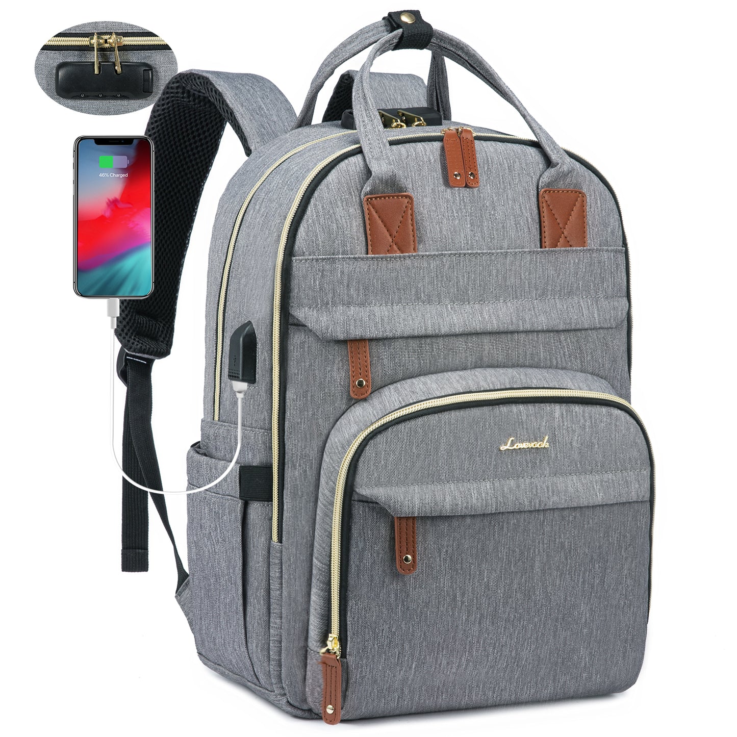 LOVEVOOK Sicherheitsrucksack – Laptoptasche mit Diebstahlschutz für Damen und Herren, ideal für Reisen und Arbeit