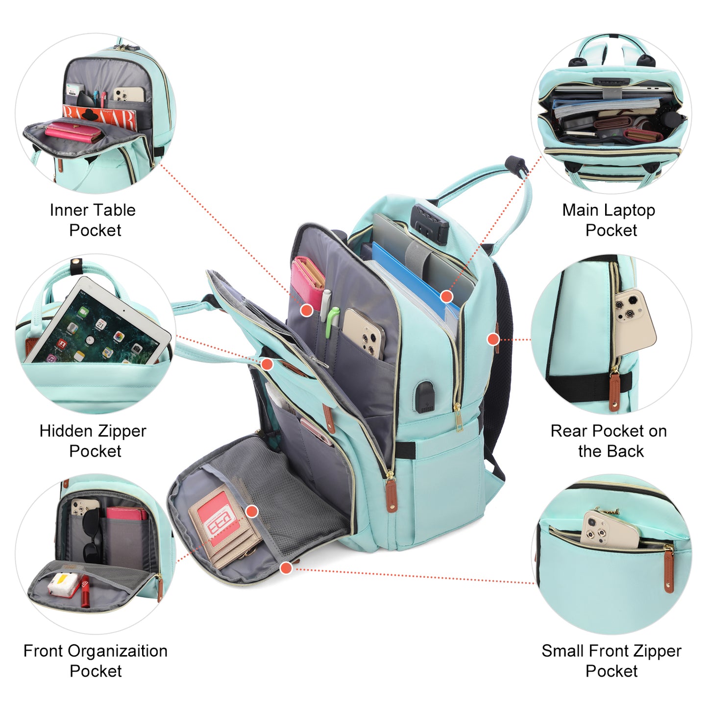 LOVEVOOK Sicherheitsrucksack – Laptoptasche mit Diebstahlschutz für Damen und Herren, ideal für Reisen und Arbeit