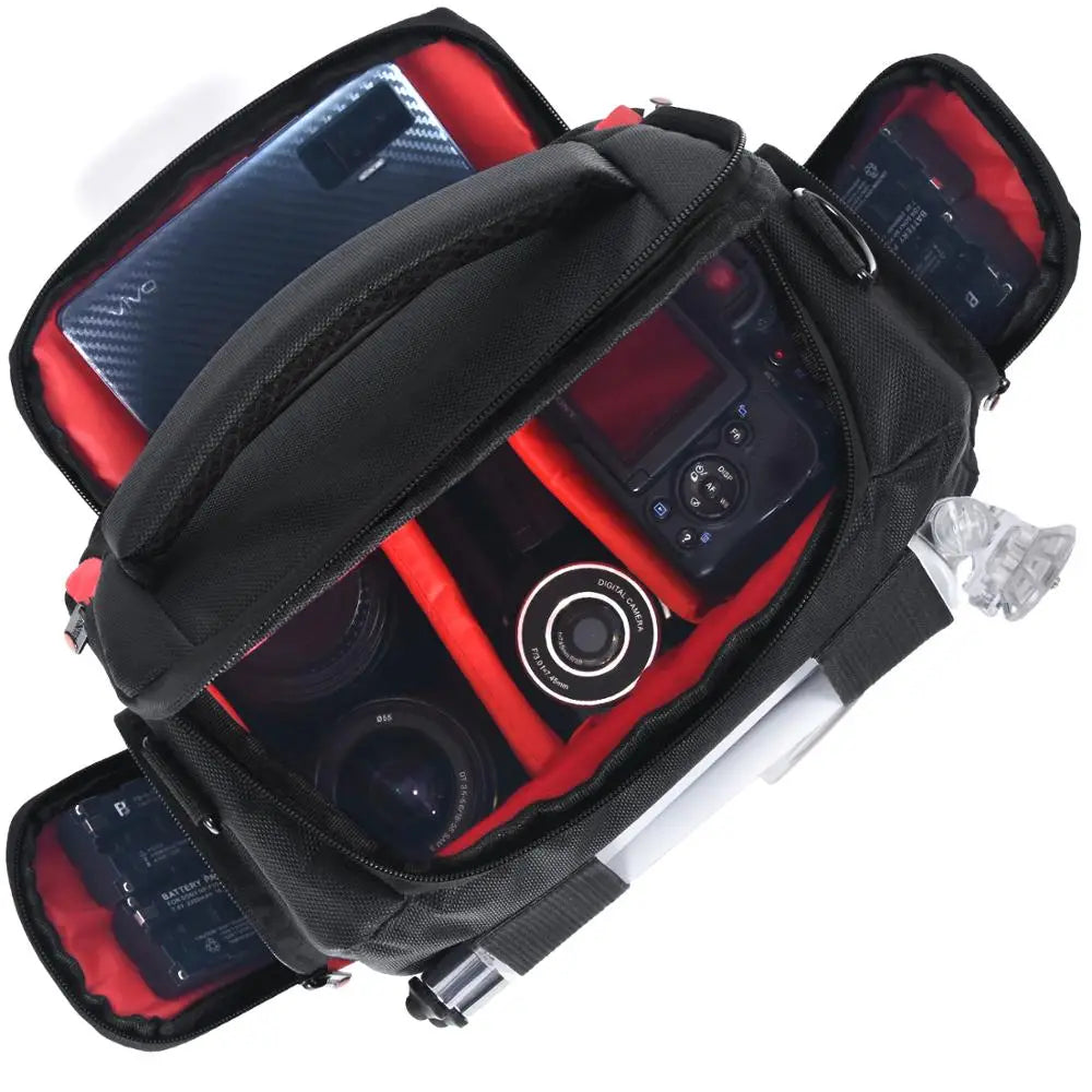 FOSOTO Wasserdichte DSLR-Kameratasche – Professionelle Schultertasche für Canon, Nikon, Sony und Objektive