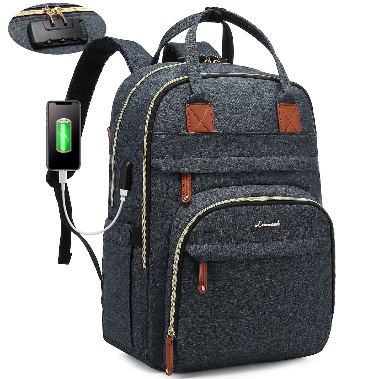 LOVEVOOK Sicherheitsrucksack – Laptoptasche mit Diebstahlschutz für Damen und Herren, ideal für Reisen und Arbeit