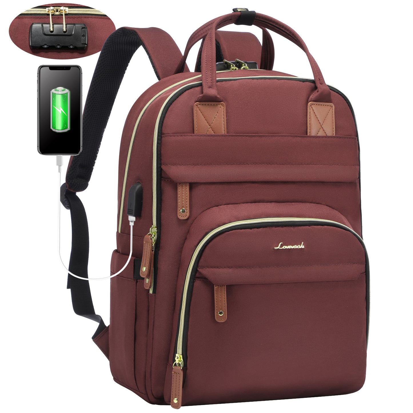 LOVEVOOK Sicherheitsrucksack – Laptoptasche mit Diebstahlschutz für Damen und Herren, ideal für Reisen und Arbeit