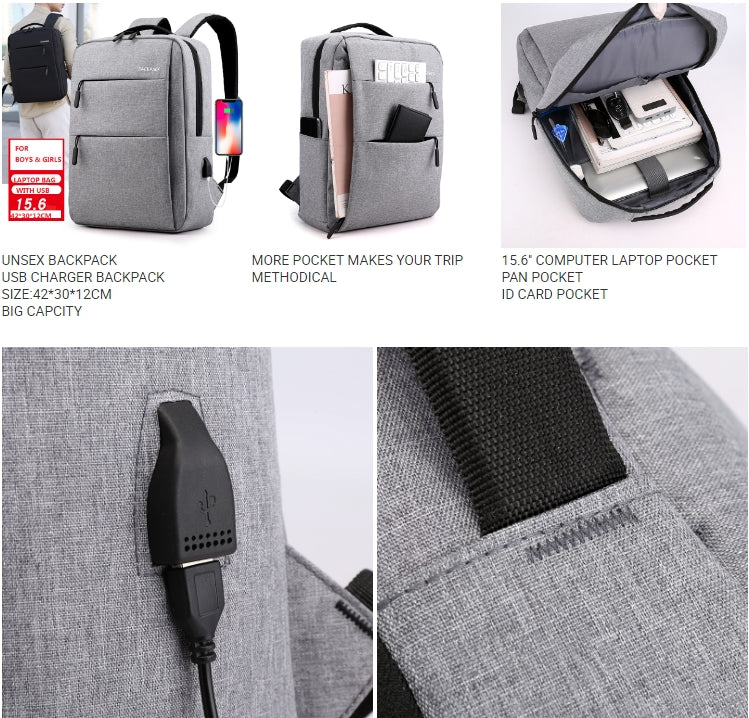 Multifunktionaler Laptop-Rucksack mit Diebstahlschutz und USB-Ladeanschluss – Passend für 17-Zoll-Geräte, Reise- und Arbeitstasche