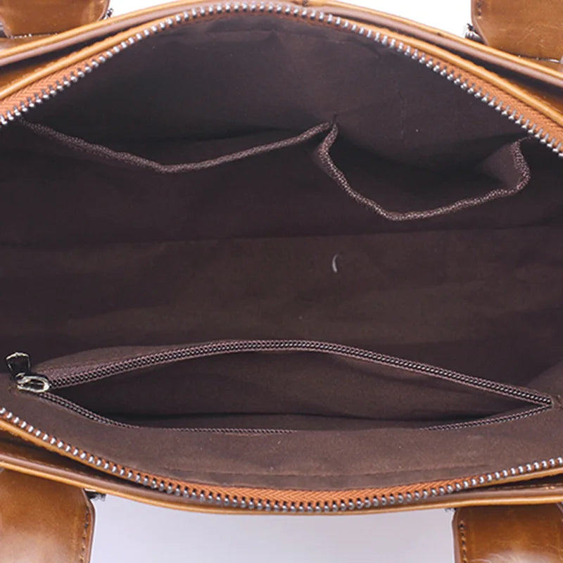 Laptop-Aktentasche aus PU-Leder – Business-Büro-Umhängetasche für Damen und Herren
