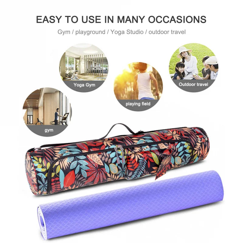 Yogamattentasche für Damen – Sporttasche mit Blumen- und farbenfrohem Design für Fitness, Pilates und Reisen