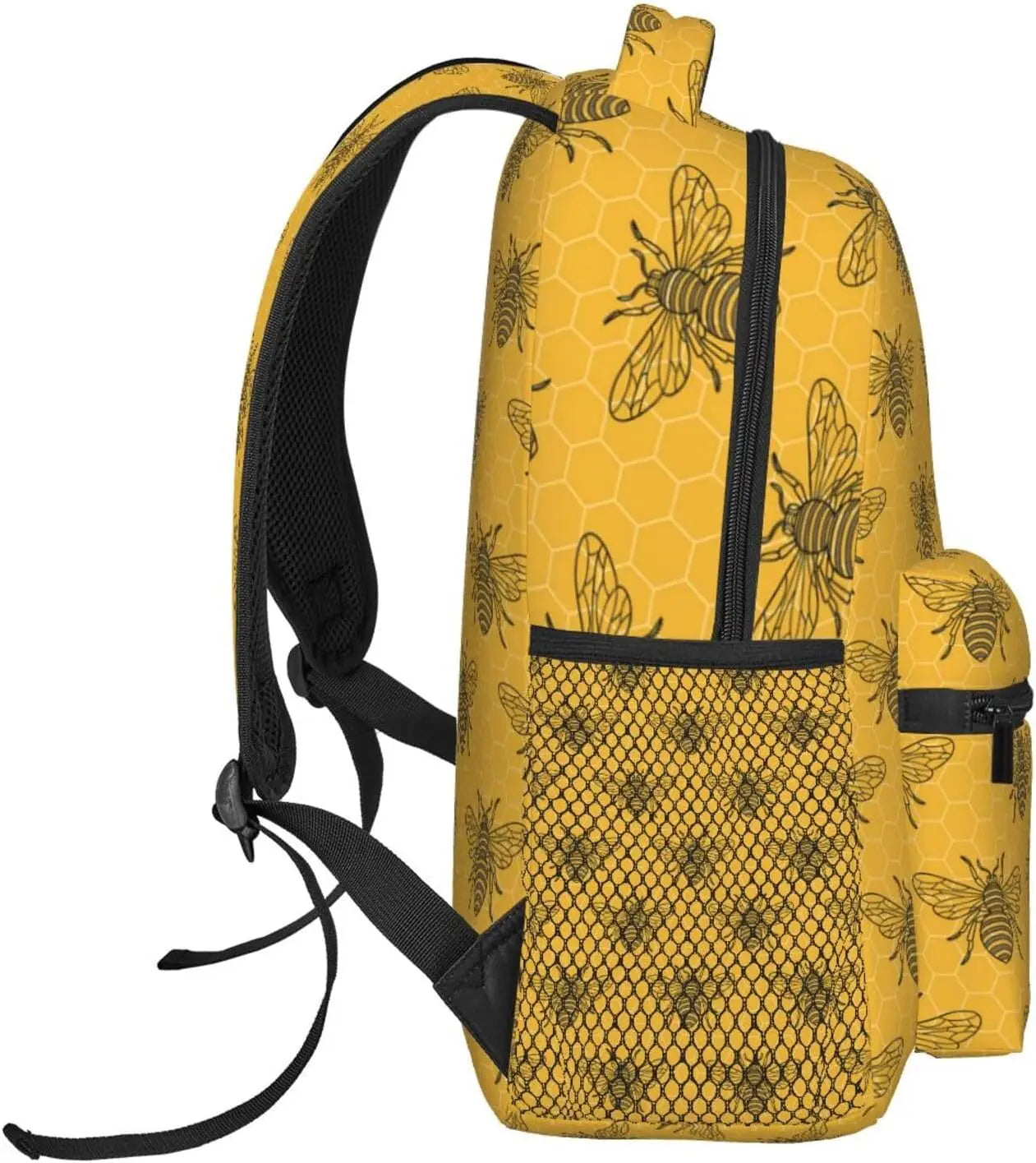 Rucksack mit Bienen- und Blumenmuster – Leichter Tagesrucksack für Damen und Herren | Süße Tasche für Reisen, Wandern, Camping und den Alltag