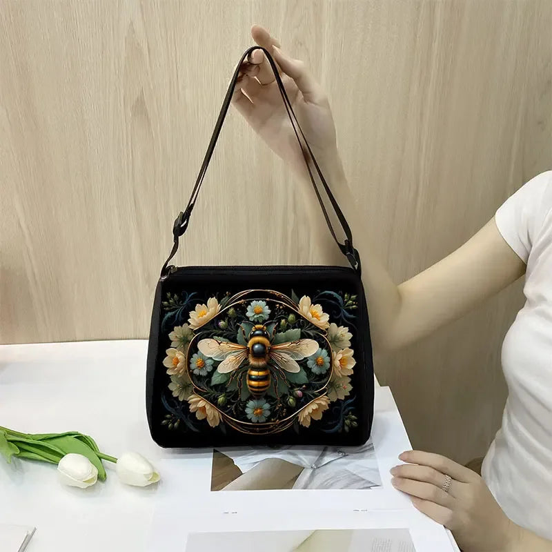 Umhängetasche mit Bienen-Print – Süße Handtasche und Handy-Geldbörse mit Honigbiene für Damen | Lustiges Reisegeschenk und Alltagsstil
