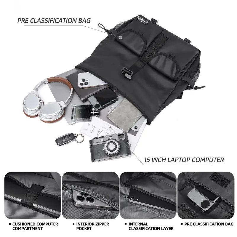 Messenger-Umhängetasche für Herren – Lässiger Schulter-Tagesrucksack zum Radfahren, Reisen und für den Alltag