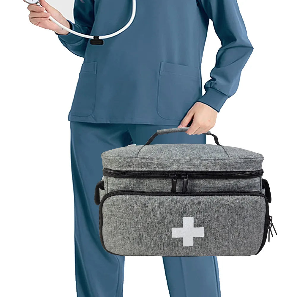 Tragbares Erste-Hilfe-Set für unterwegs – Multifunktionaler medizinischer Organizer für Zuhause, Schule, Klinik und Medizinschrank