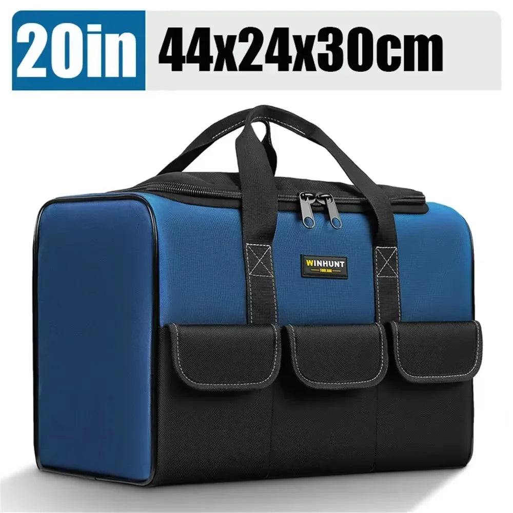 Wasserdichte Werkzeugtasche mit 30 % mehr Kapazität – Werkzeugtasche mit mehreren Taschen für Elektriker und Bauunternehmer