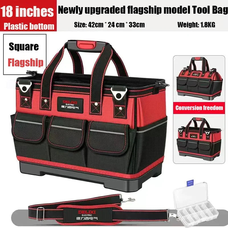 680D Oxford-Werkzeugtasche – Wasserdichter professioneller Elektriker-Organizer mit mehreren Fächern für Schraubenschlüssel und Werkzeuge