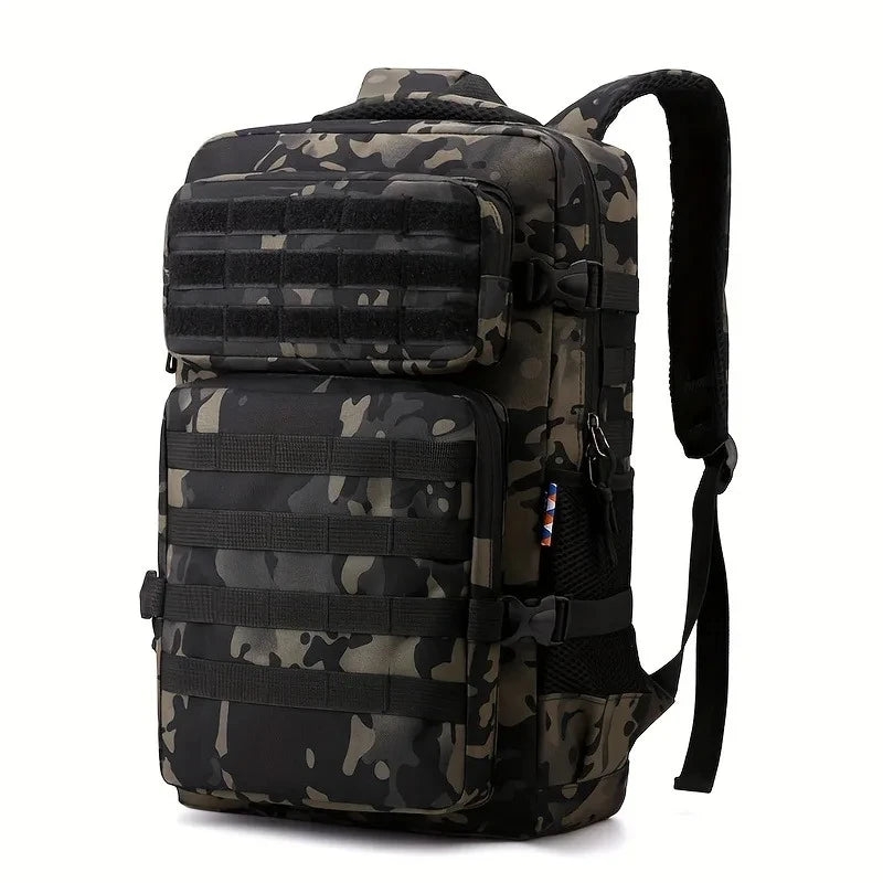 Men’s Tactical Hyrox Backpack – Camouflage Large Capacity Multi-Layer Outdoor Hiking & Camping Bag