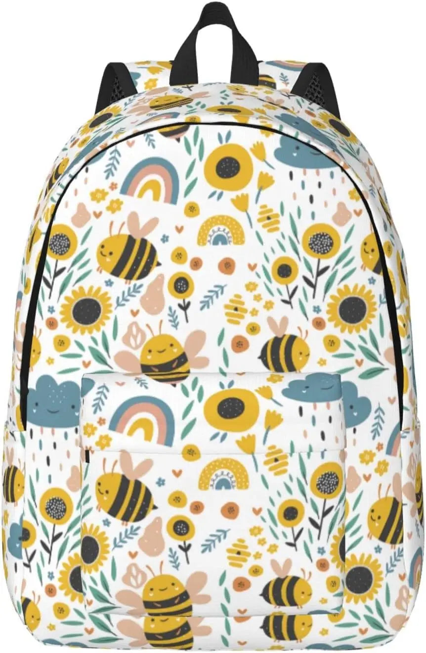 Honey Bee Canvas Laptop-Rucksack – Leichter Unisex-Tagesrucksack für Reisen und Outdoor