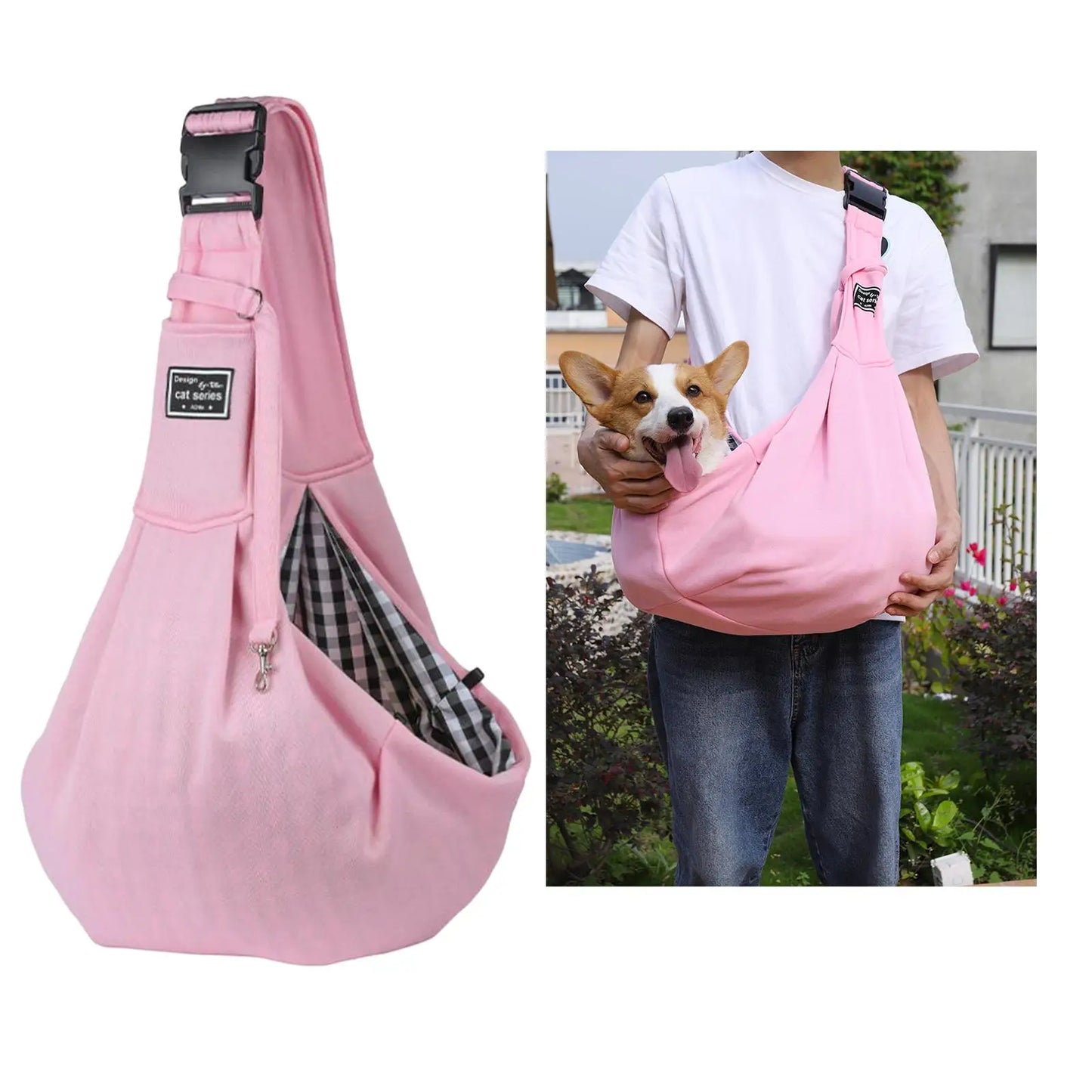 Adjustable Folding Pet Carrier Sling – Breathable Eco-Friendly Crossbody Dog Bag for Travel & Daily Use