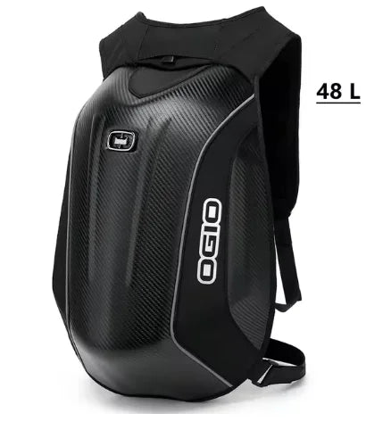 Ogio 30–48 l Carbonfaser-Motorradrucksack – wasserdichte Hartschalen-Renntasche für Integralhelme, MX- und Motocross-Ausrüstung