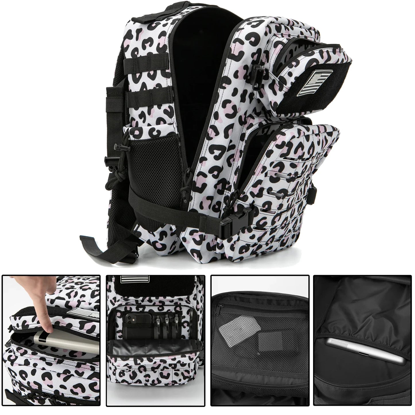 25L Leopard Molle Rucksack – Taktisch, Fitnessstudio, Schule & Outdoor