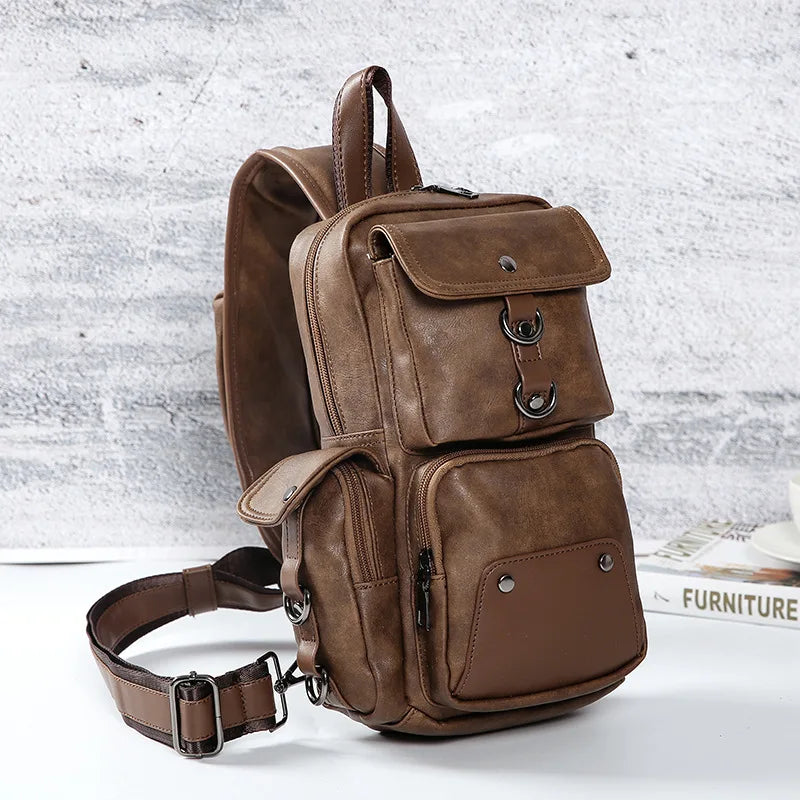 Vintage Umhängetasche für Herren – Wasserdichter Messenger aus PU-Leder für den täglichen Gebrauch und auf Reisen