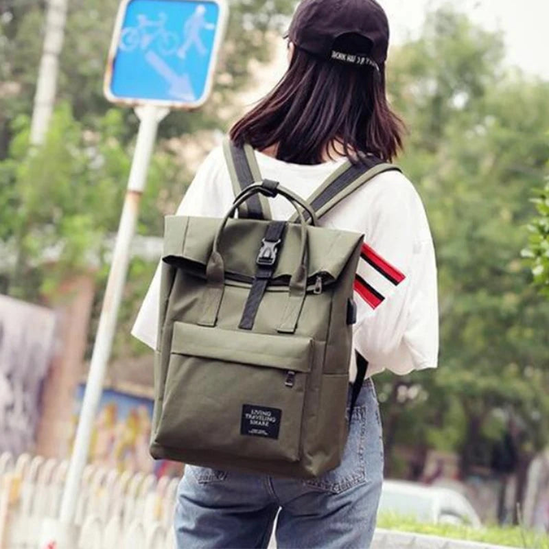 Laptop-Rucksack zum Umklappen für Damen – Lässiger Tagesrucksack für Mädchen, Schule und Reisen"
