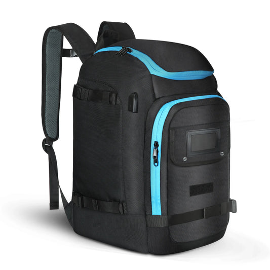 50-l-Skischuhtasche-Rucksack – wasserdichte Reisetasche für Snowboardausrüstung mit Aufbewahrung für Helm und Schutzbrille, Trocken-/Nasstrennung