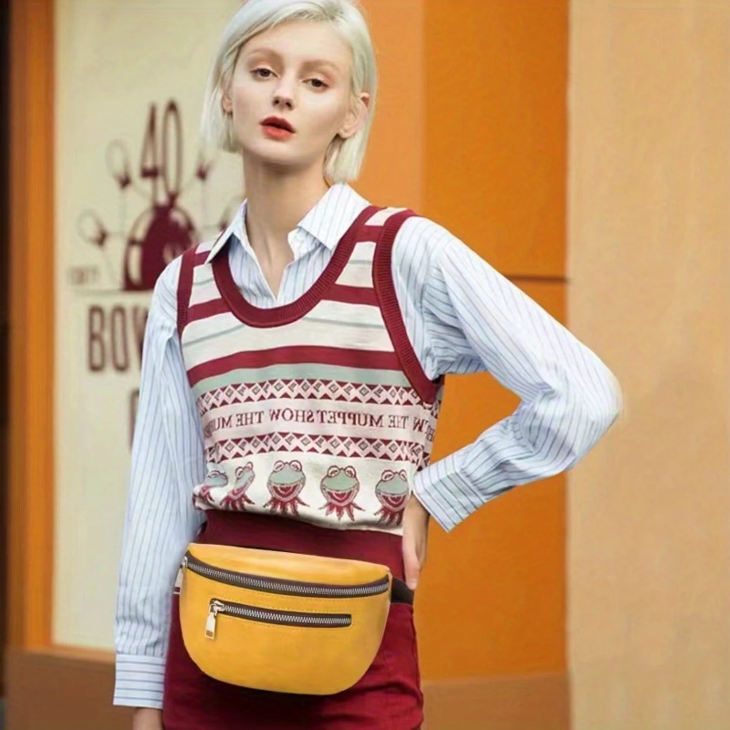 Damen-Bauchtasche aus Leder – modische Hüfttasche mit verstellbarem Riemen und vielseitigem Design