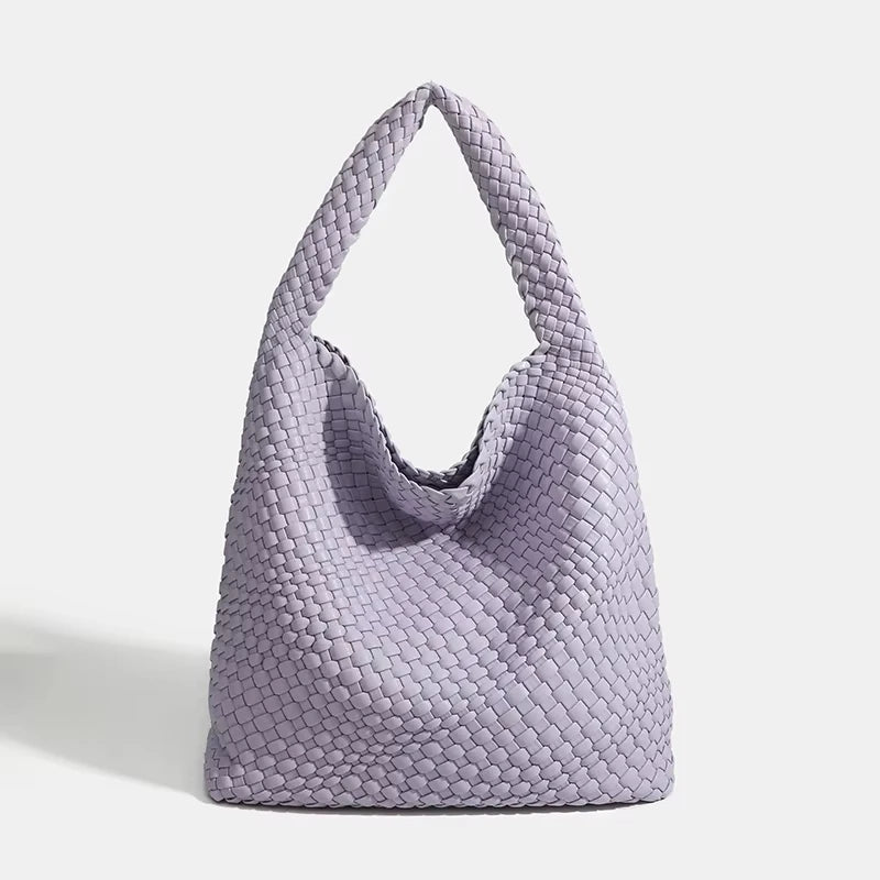 Modische Handtasche aus PU-Leder für Damen – gestreifte Tragetasche für die Arbeit und den Alltag