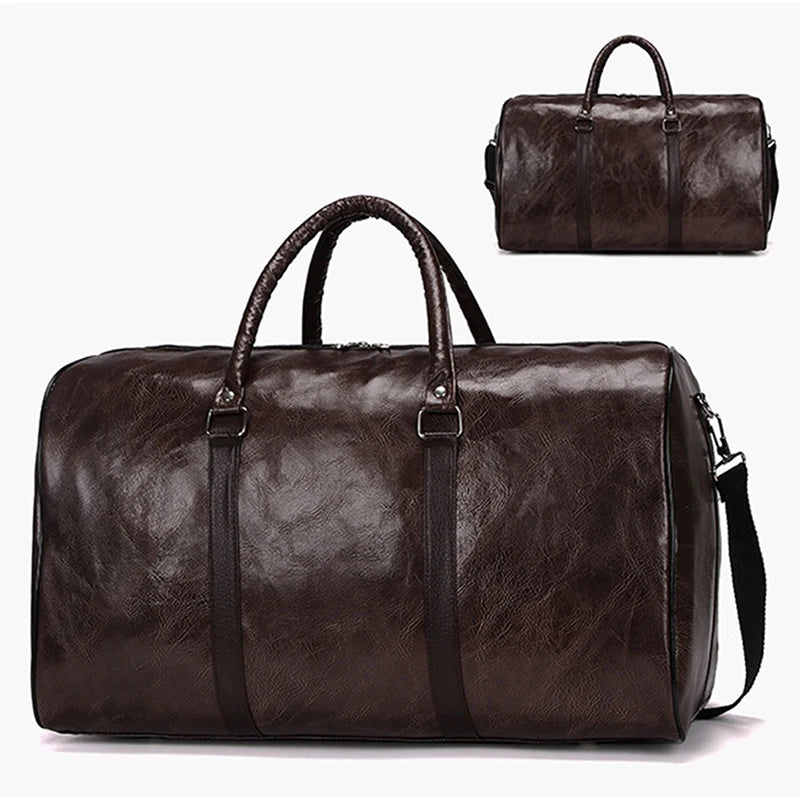 Independent Reisetasche aus PU-Leder für Herren – Schulterhandtasche mit großem Fassungsvermögen und Reißverschluss