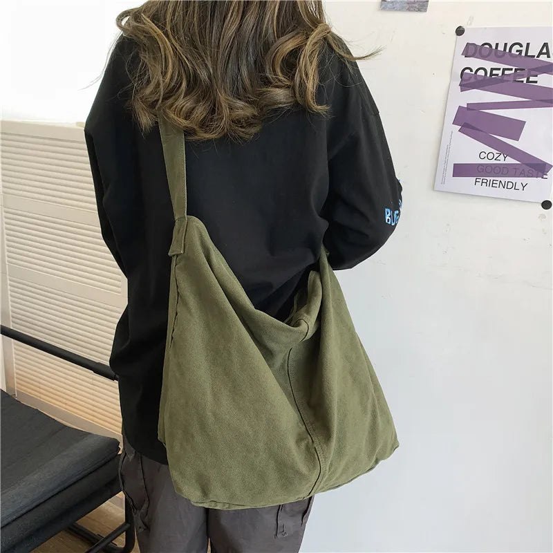 Women's Shoulder Bag Large Canvas Cotton Crossbody for Women