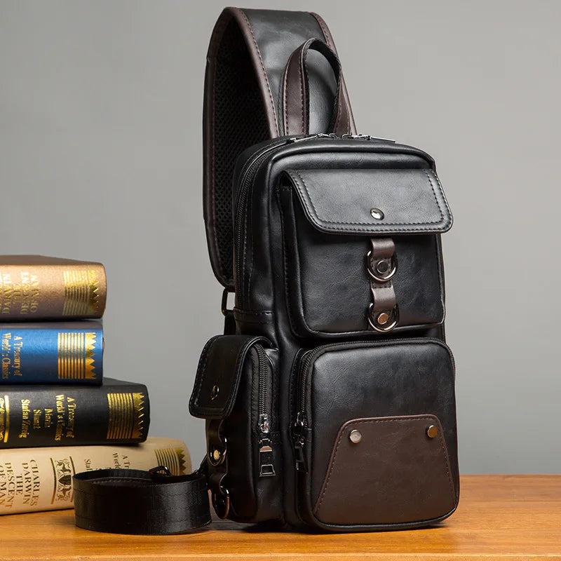 Vintage Umhängetasche für Herren – Wasserdichter Messenger aus PU-Leder für den täglichen Gebrauch und auf Reisen