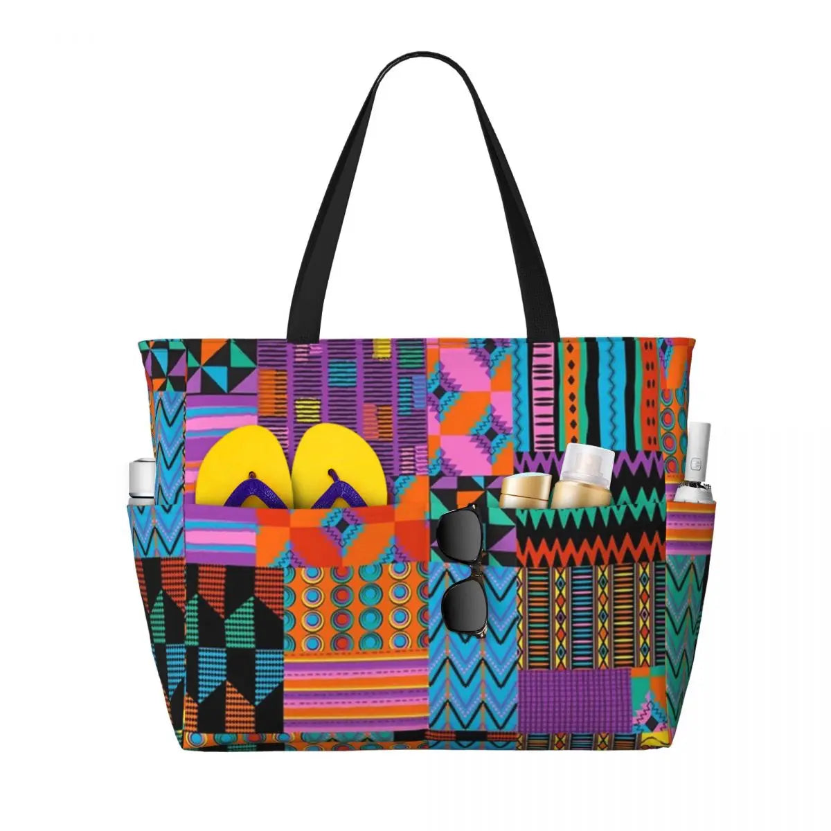 Custom Ethnic Print Travel Tote Bag Women Large Capacity