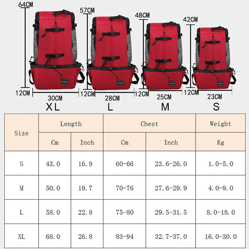 Atmungsaktiver Hunderucksack – Outdoor-Reisetasche für kleine, mittelgroße und große Hunde