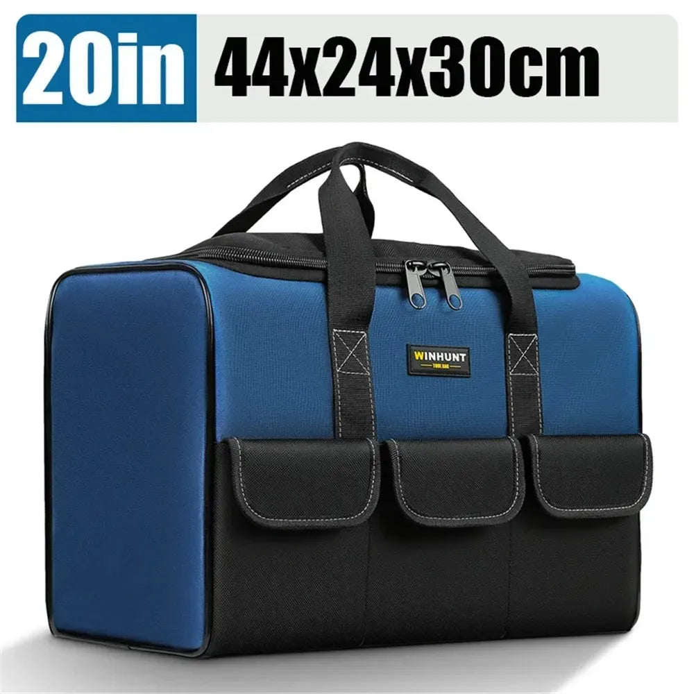 Wasserdichte Werkzeugtasche mit 30 % mehr Kapazität – Werkzeugtasche mit mehreren Taschen für Elektriker und Bauunternehmer