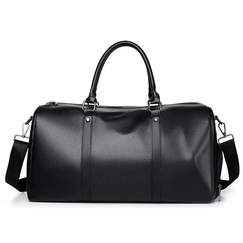 JustGO Leather Travel Bags Men's Handbags Shoulder Vintage Duffle