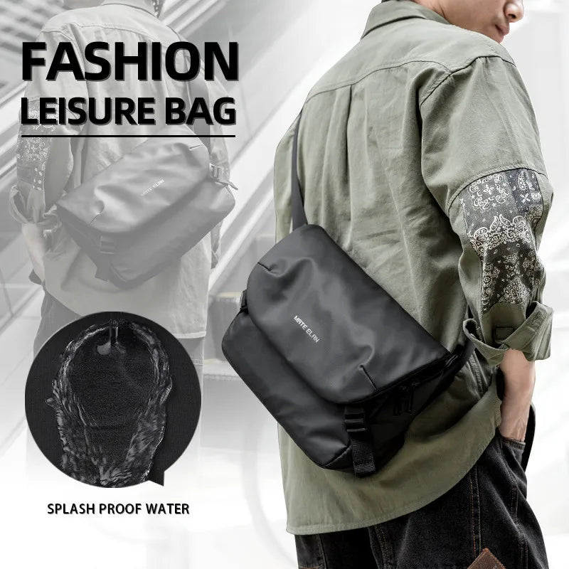 Stilvoller Minimalismus, wasserdichte Umhängetasche für Herren, Laptop, Messenger-Tasche, einfache, lässige Reise-Schultertasche aus Nylon für Männer, Schultasche