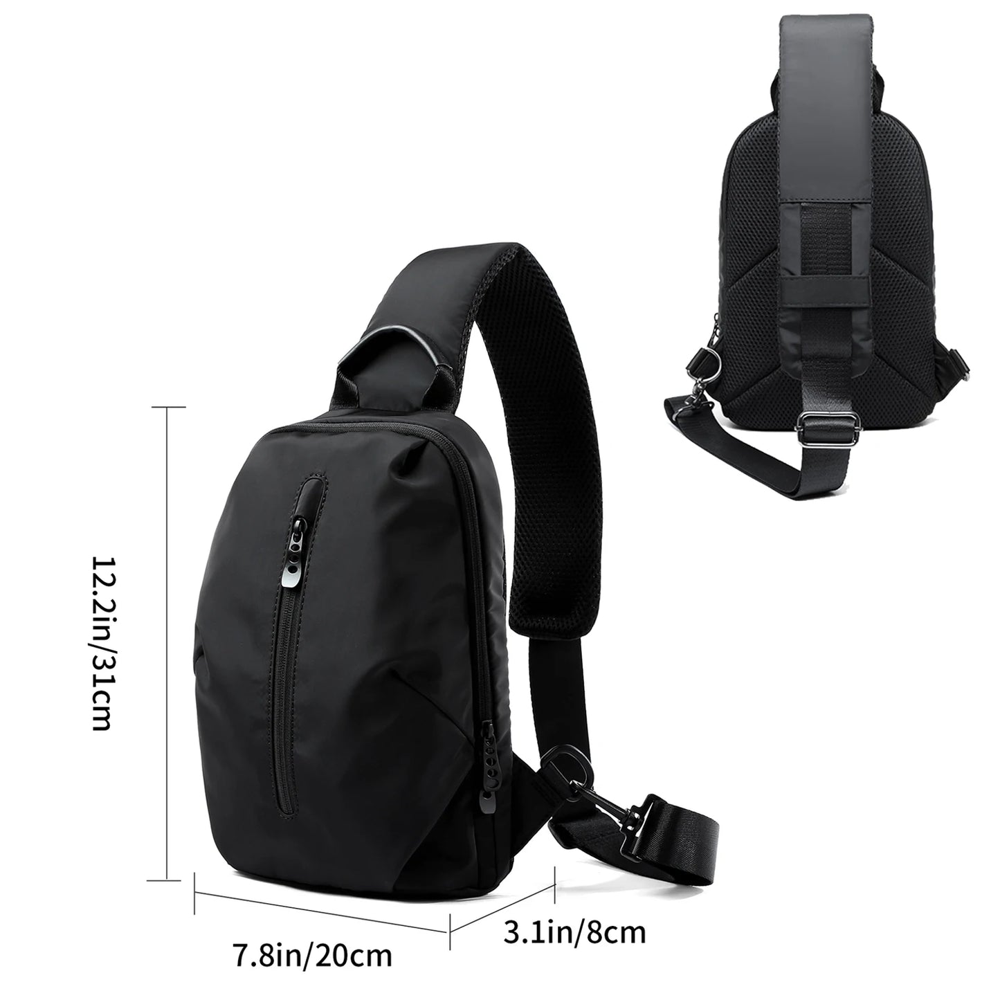 Wasserdichte Brusttasche für Herren – Leichte Oxford-Umhängetasche für Reisen, Sport und den täglichen Gebrauch