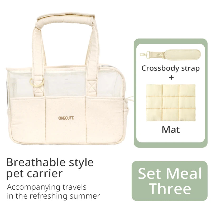 Stylish Outdoor Bag for Chihuahua & Small Pets - Breathable Pet Travel Bag