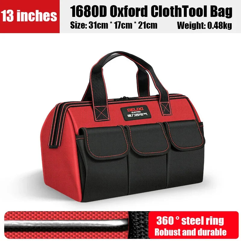 680D Oxford-Werkzeugtasche – Wasserdichter professioneller Elektriker-Organizer mit mehreren Fächern für Schraubenschlüssel und Werkzeuge