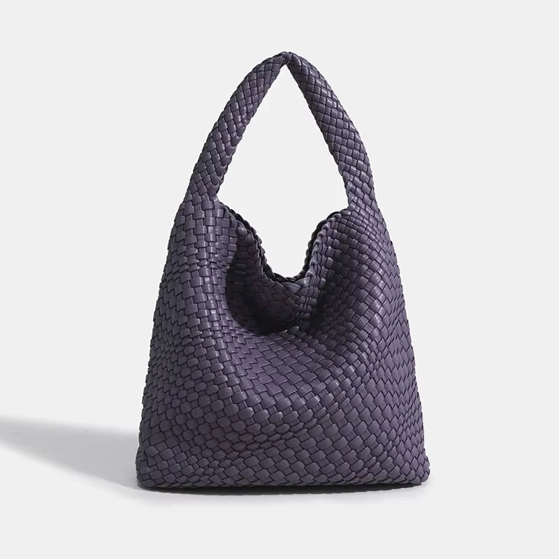 Modische Handtasche aus PU-Leder für Damen – gestreifte Tragetasche für die Arbeit und den Alltag