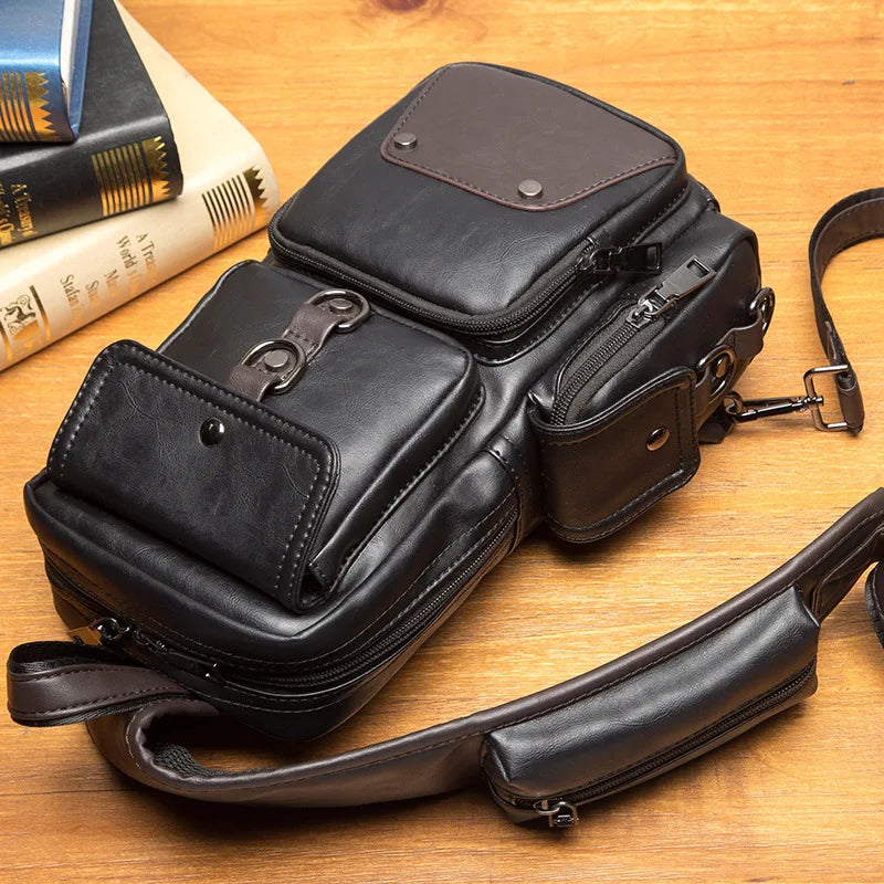 Vintage Umhängetasche für Herren – Wasserdichter Messenger aus PU-Leder für den täglichen Gebrauch und auf Reisen