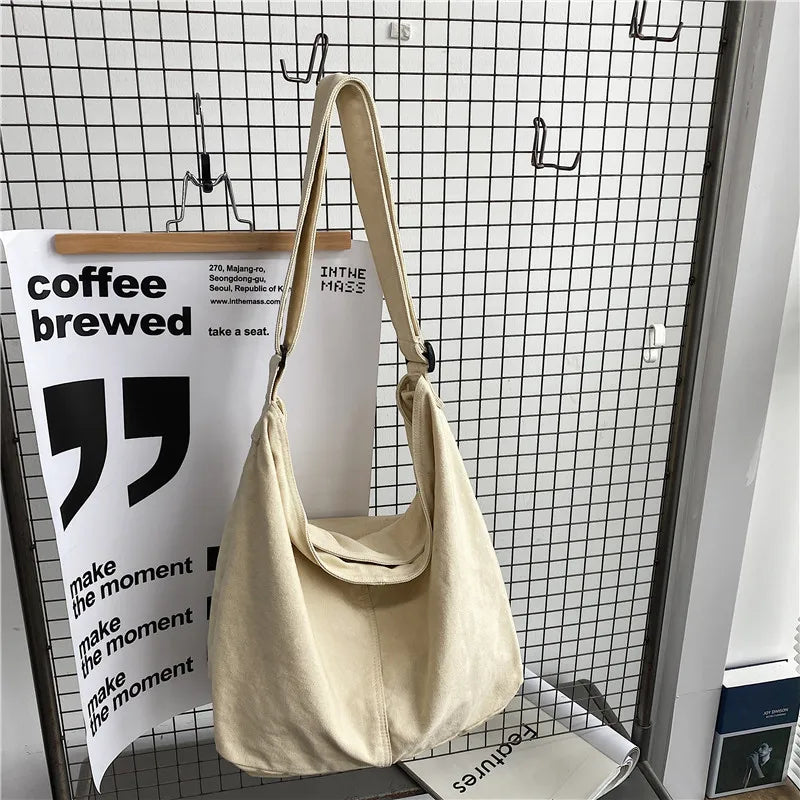 Women's Shoulder Bag Large Canvas Cotton Crossbody for Women