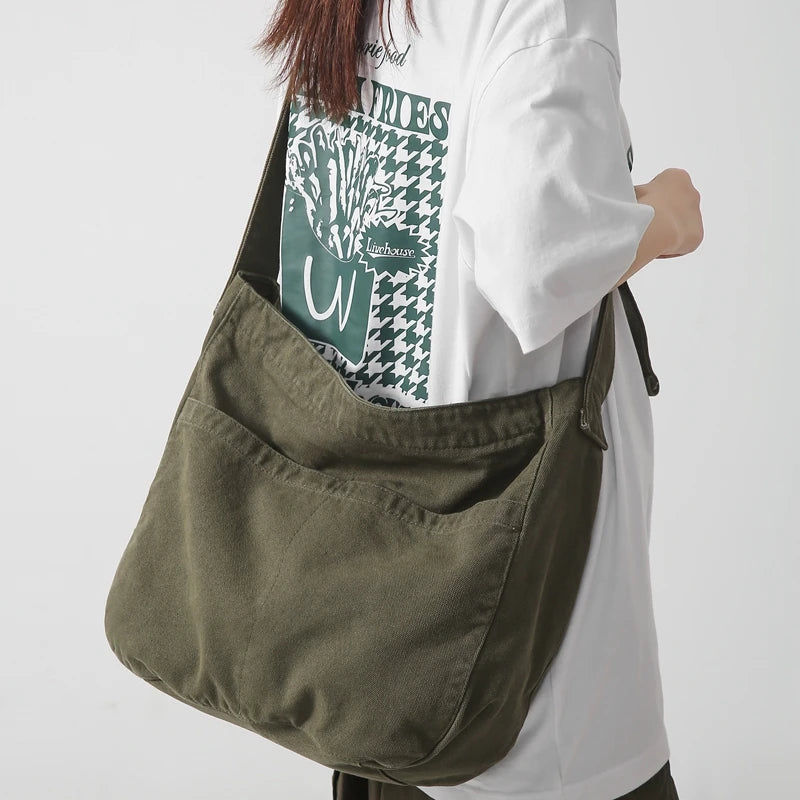 Lässige Umhängetasche aus Canvas für Damen – Schultertasche mit großem Fassungsvermögen für Reisen, Arbeit und den täglichen Gebrauch