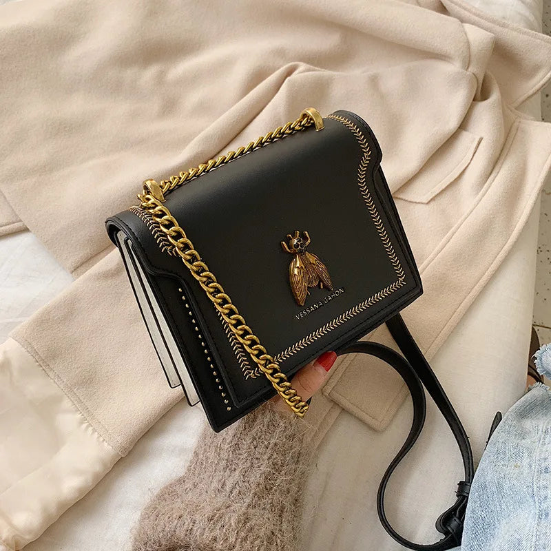 CGCBAG Retro-Bienen-Handtasche für Damen – 2024 Luxus-inspirierte Schulter- und Umhängetasche | Schlichtes, stilvolles und hochwertiges Leder
