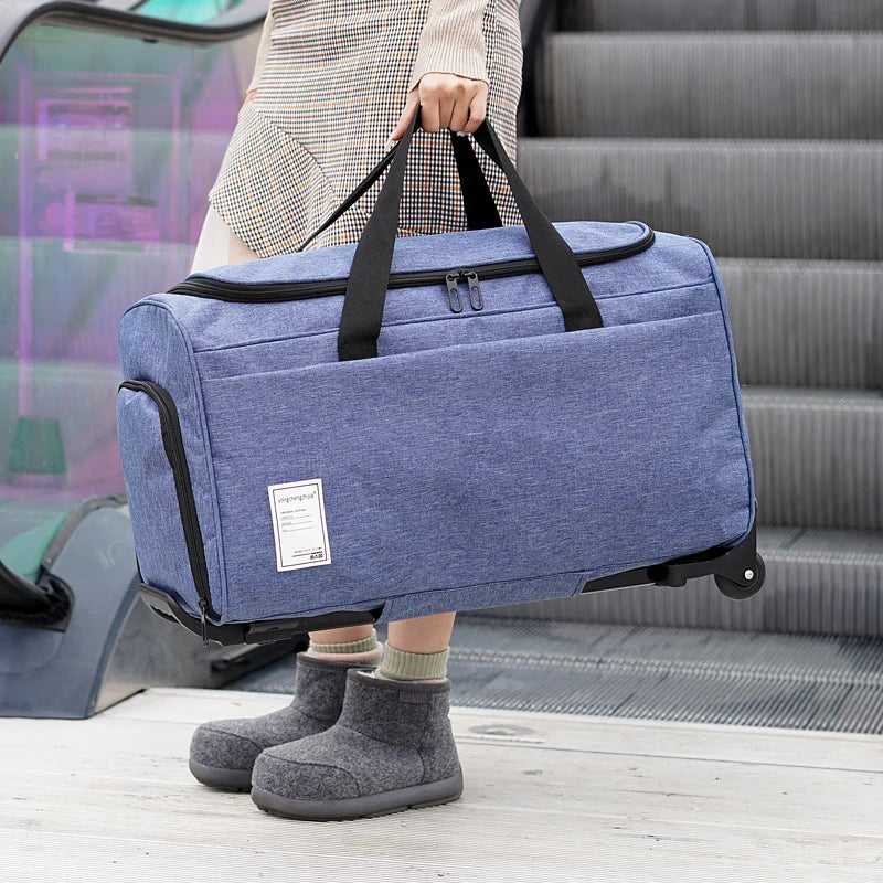 Wasserdichte Reisetasche mit Rollen – Geräumiges und stabiles Gepäck mit Griff für Geschäftsreisen, Fitness und Kurzurlaube