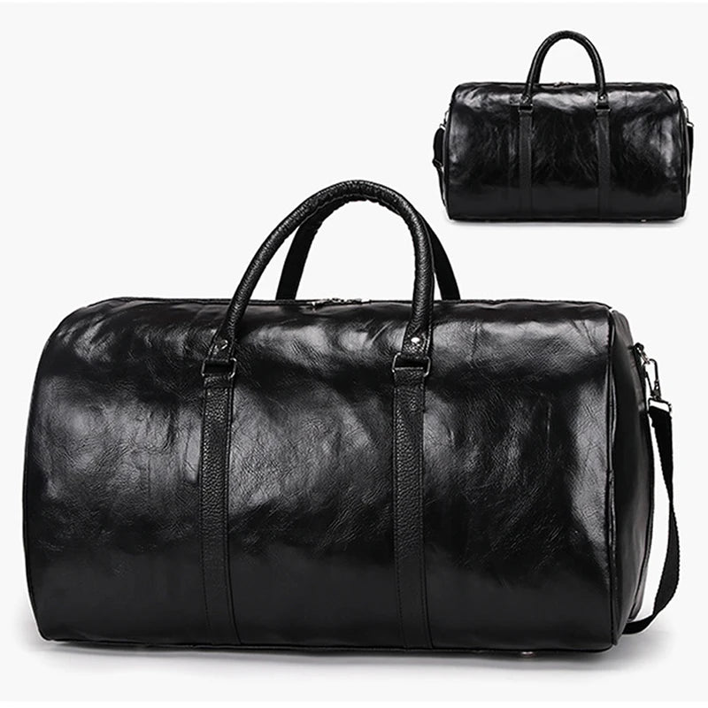 Independent Reisetasche aus PU-Leder für Herren – Schulterhandtasche mit großem Fassungsvermögen und Reißverschluss