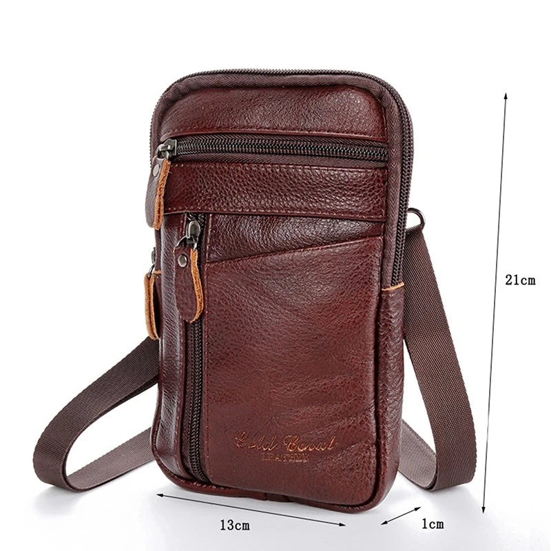 Kompakte Crossbody-Handytasche aus Leder – Schulter- und Gürteltasche für Herren-Essentials