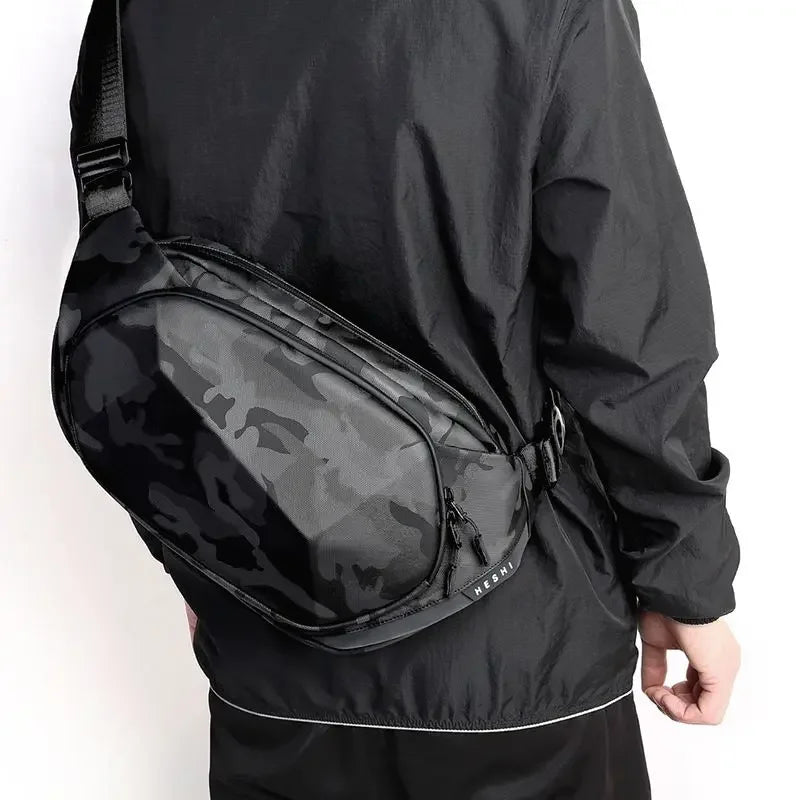 Wasserdichte Sling-Tasche für Herren mit USB-Anschluss – Diebstahlsichere Umhängetasche für 9,7-Zoll-iPad, für kurze Reisen und den täglichen Arbeitsweg