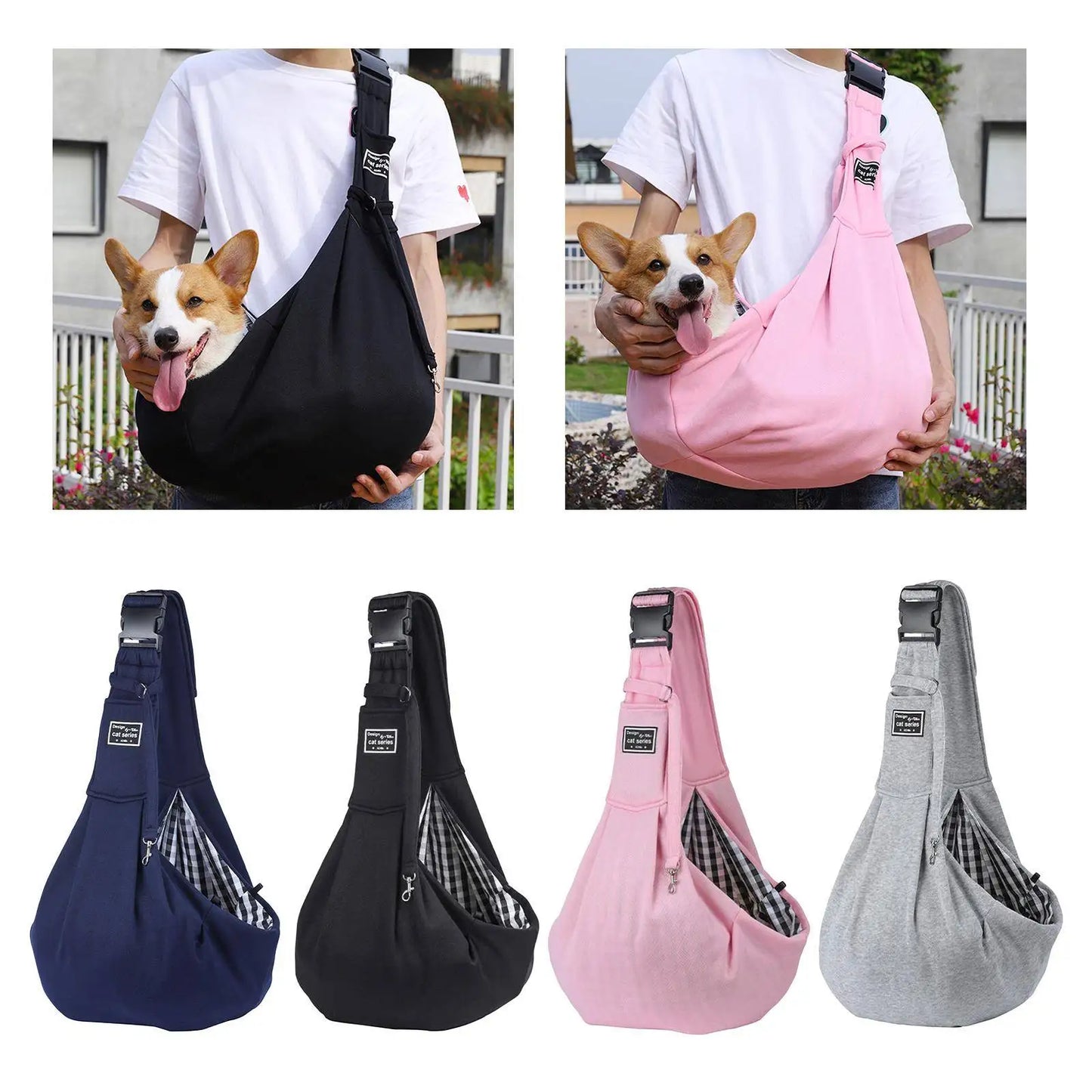 Adjustable Folding Pet Carrier Sling – Breathable Eco-Friendly Crossbody Dog Bag for Travel & Daily Use