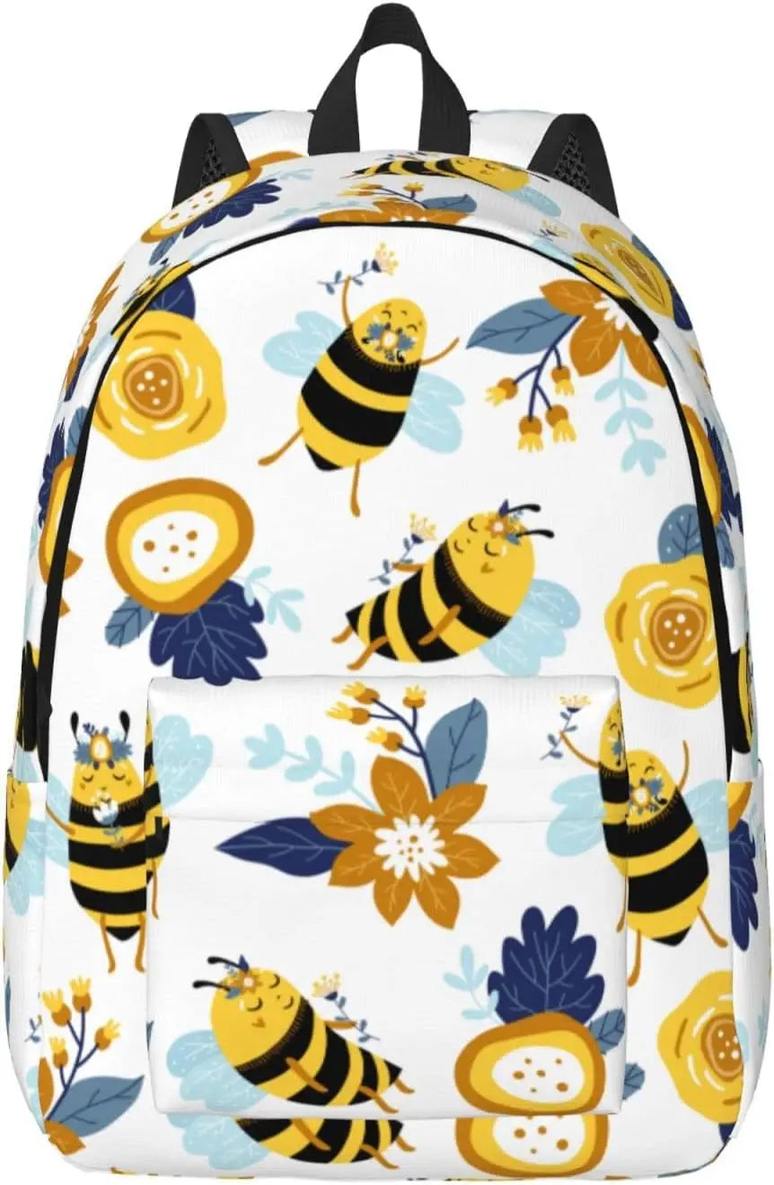 Honey Bee Canvas Laptop-Rucksack – Leichter Unisex-Tagesrucksack für Reisen und Outdoor