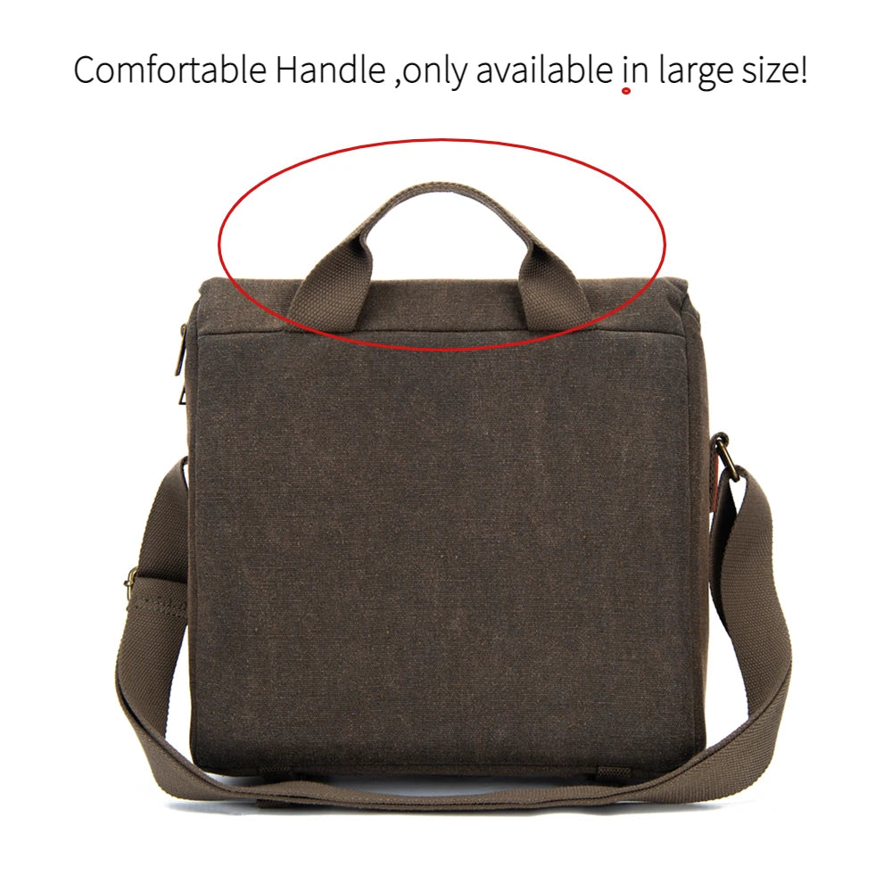 Cwatcun Wasserfeste Canvas-Kamera-Schultertasche – Stoßfeste Tasche für Canon, Nikon, Sony und Objektive